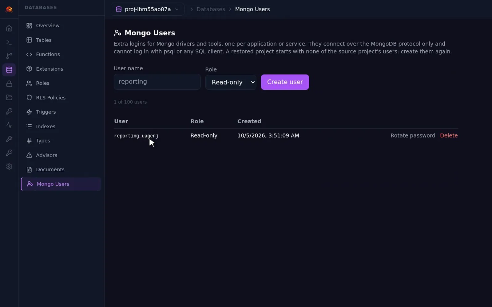 Excalibase: databases, APIs and app hosting you can own - Screenshot 3