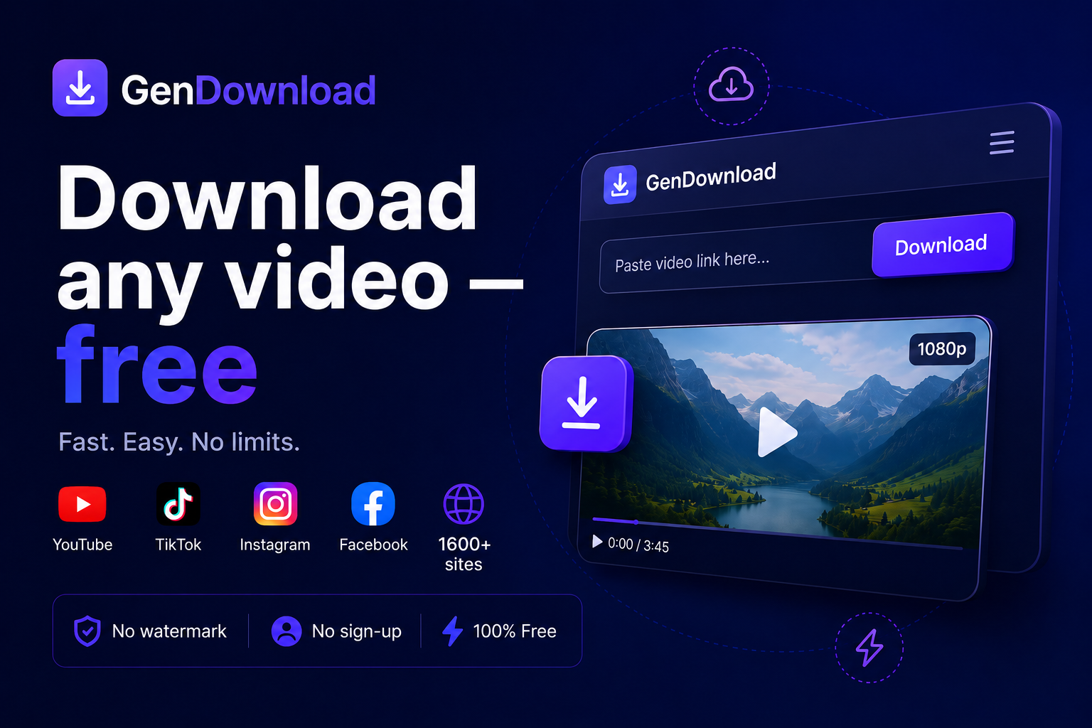 GenDownload - Free All-in-One Video Downloader - Screenshot 1