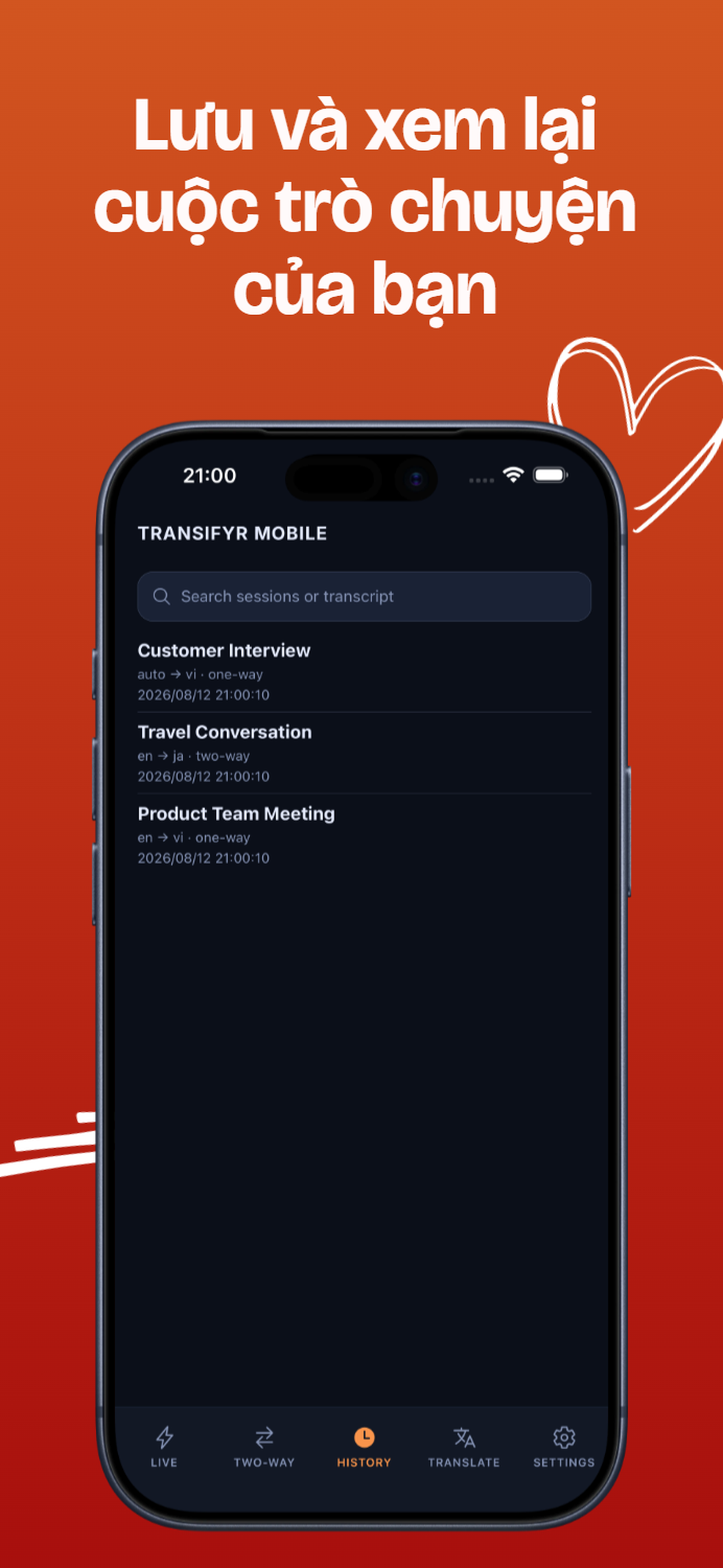 Transifyr Mobile (iOS + Android) - Screenshot 5