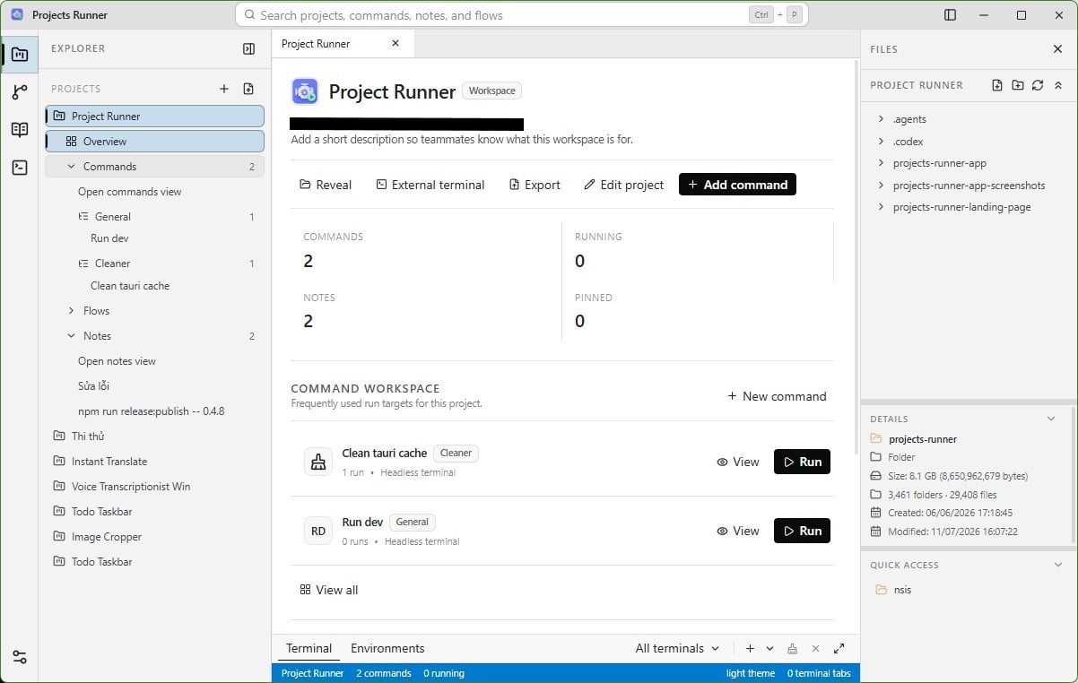 Projects Runner - Screenshot 1