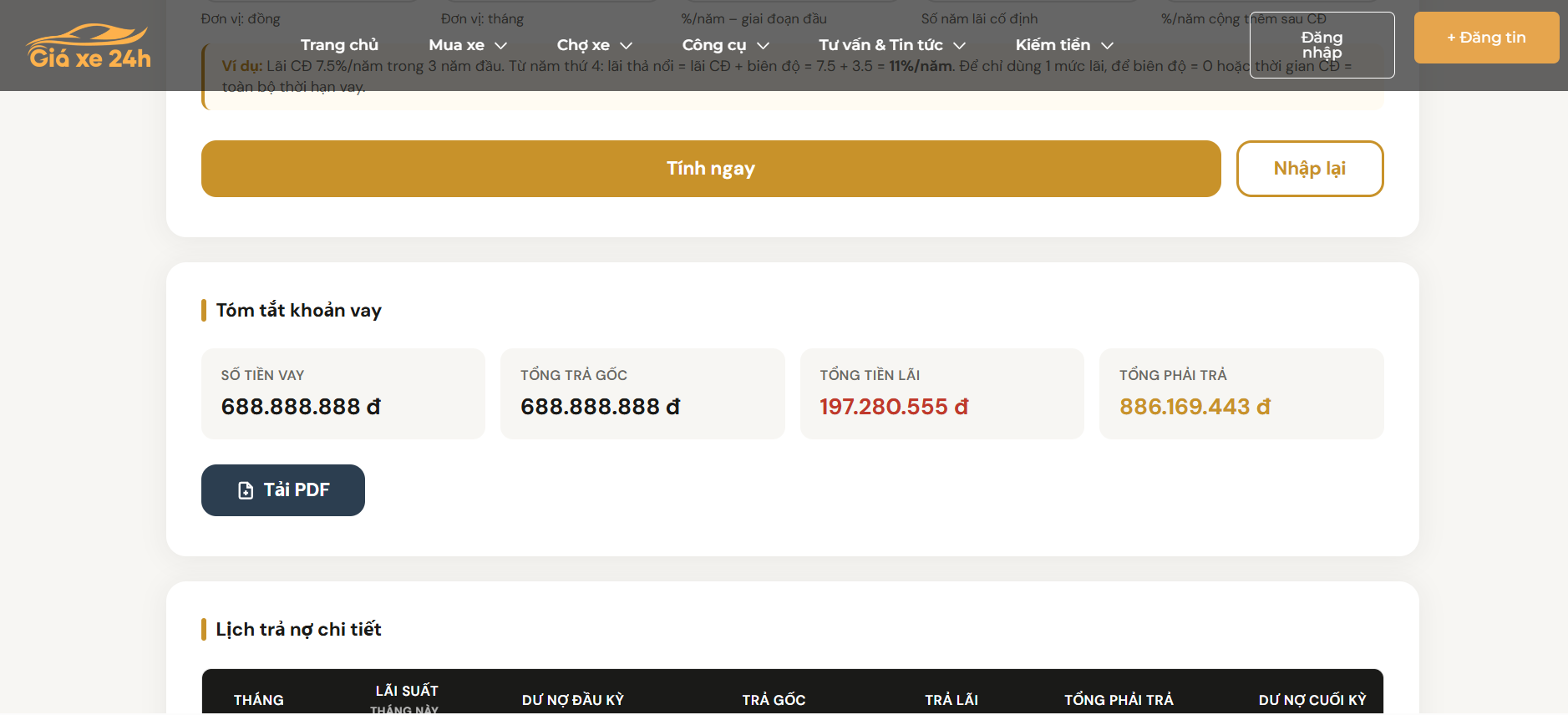 Công Cụ Tính Trả Góp Ô Tô - Screenshot 2